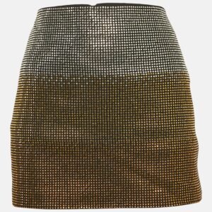 Just Cavalli Black Embellished Wool Blend Mini Skirt S