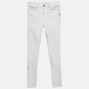 Karl Lagerfeld White Splatter Print Denim Jeans S Waist 27"
