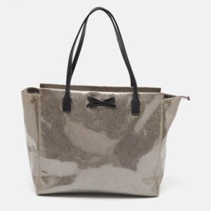 Kate Spade Dark Beige Glitter PVC Mavis Street Taden Tote