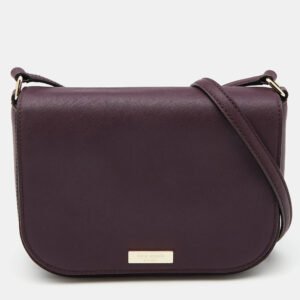 Kate Spade Plum Purple Leather Large Laurel Way Carsen Crossbody Bag