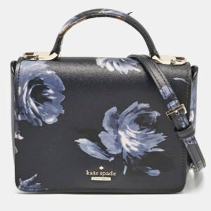 luxury-women-kate-spade-used-handbags-p1141303-006 Kate Spade Black/Blue PVC Night Rose Cameron Street Hope Top Handle Bag
