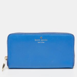 Kate Spade Blue Leather Zip Around Wallet