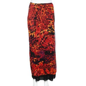 Kenzo Jeans Orange Printed Jersey Skirt L