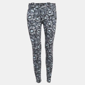 Kenzo Blue Floral Print Denim Skinny Jeans M Waist 30''