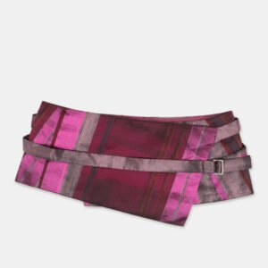 Kenzo Purple Strip Satin Wrap Belt L