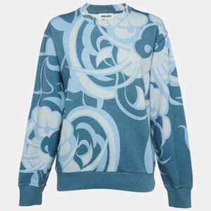 Kenzo x  Kansai Yamamoto Blue Abstract Print Crew Neck Sweatshirt L