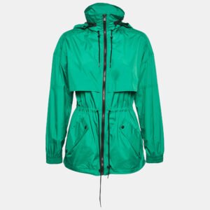 Kenzo Green Synthetic Zip-Up Hooded Windbreaker Jacket M