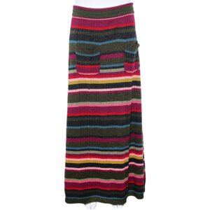 Kenzo Multicolor Striped Wool Skirt L