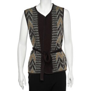 Kenzo Multicolor Wool Belted Open Front Cardigan XL