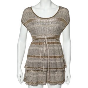 luxury-women-kenzo-used-clothes-p596463-003-1 Kenzo Beige Wool & Mohair Tiered Mini Dress S