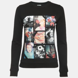 Kenzo Black Graphic Print Cotton Crew Neck Sweatshirt XS