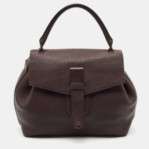 Lancel Dark Burgundy Leather Charlie de Lancel Top Handle Bag