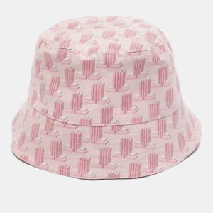 Lanvin Pink Geometric Print Coated Cotton Bucket Hat