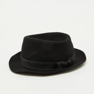 Lanvin Black Rabbit Felt Fedora Hat Size 59