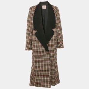 Lanvin Brown Houndstooth Wool Coat M