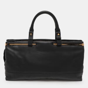 lanvin black leather satchel