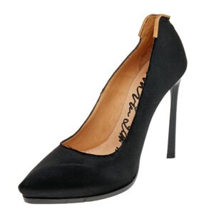 Lanvin Black Satin Pointed Toe Pumps Size 37