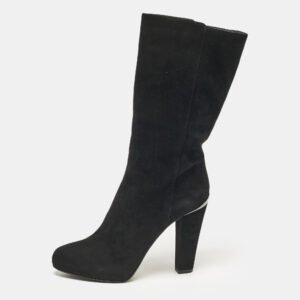 Le Silla Black Suede Calf Length Boots Size 41