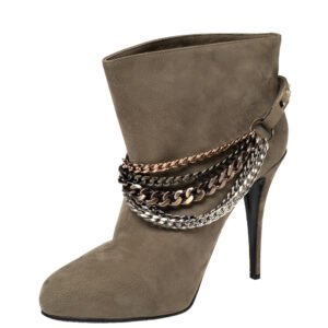 Le Silla Grey Nubuck Leather Ankle Boots Size 40