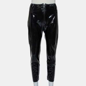 Lisa Marie Fernandez Black Faux leather Zip Front Hannah Cropped Leggings M