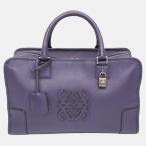 Loewe  Purple Leather Amazona 36 Handbag