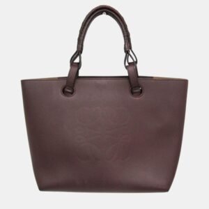 Loewe  Wine Leather Anagram Tote Bag