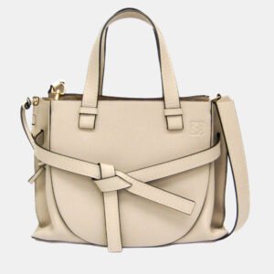 Loewe Light Beige Gate Leather Mini Top Handle Bag