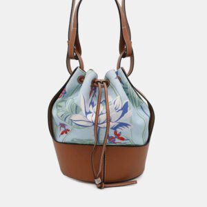 luxury-women-loewe-used-handbags-p1140553-001 Loewe Blue Brown Canvas Leather Paula Balloon Bag
