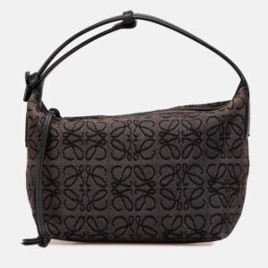 Loewe Brown Small Anagram Canvas Cubi Bag