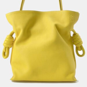 luxury-women-loewe-used-handbags-p1157676-001 Loewe Yellow Leather Medium Flamenco Shoulder Bag