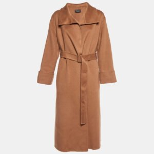 Loro Piana Brown Baby Cashmere Belted Long Coat S