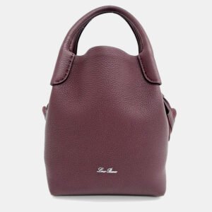 Loro Piana Burgundy Leather Veilback Small bag