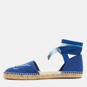 Louis Vuitton Blue Canvas Escale Starboard Espadrille Flats Size 39