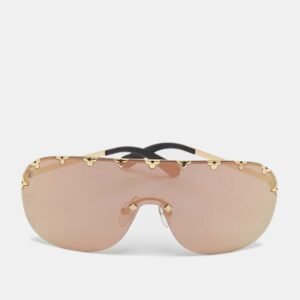 Louis Vuitton Black/Gold Tone Mirrored Rain Z2377E Shield Sunglasses