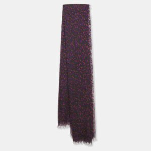 Louis Vuitton Purple Printed Cashmere Scarf