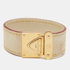 Louis Vuitton Koala Leather Gold Tone Bracelet S