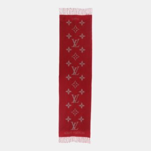 Louis Vuitton Red/Brown Monogram Cashmere Scarf