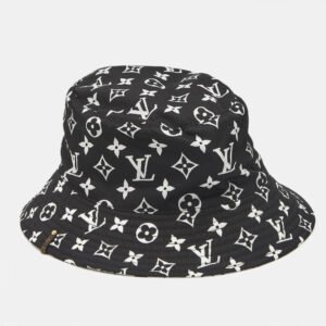 Louis Vuitton Black/White Monogram Synthetic Bucket Hat M