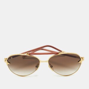 Louis Vuitton Gold Tone/Brown Gradient Z0568U Petite Viola Aviators Sunglasses