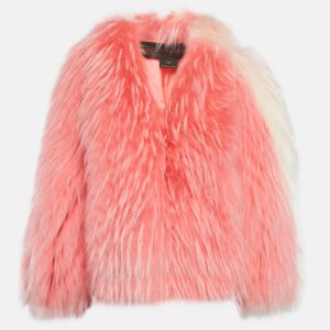 Louis Vuitton Pink Raccoon Fur Crop Jacket M