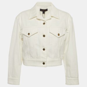 Louis Vuitton White Denim Crop Jacket M