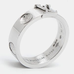 Louis Vuitton Empreinte 18k White Gold Ring Size 52