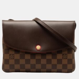 luxury-women-louis-vuitton-used-handbags-p1015409-001 Louis Vuitton Brown Damier Twice Shoulder Bag