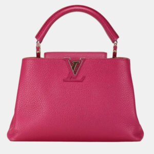 Louis Vuitton Pink Taurillion Leather BB Capucines Top Handle Bag