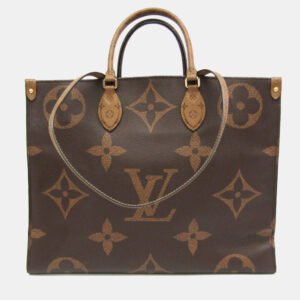 Louis Vuitton Beige Brown Monogram Reverse On The Go GM Shoulder Bag