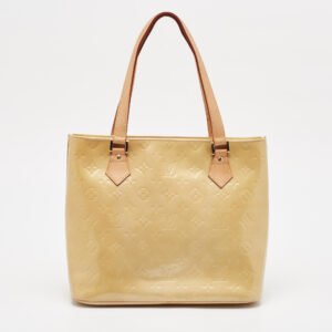 louis vuitton beige monogram vernis houston bag