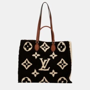 Louis Vuitton Brown Beige Mouton Monogram Teddy On The Go Gm Tote Bag