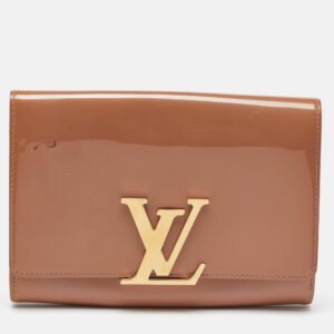 louis vuitton rose velours vernis leather louise clutch