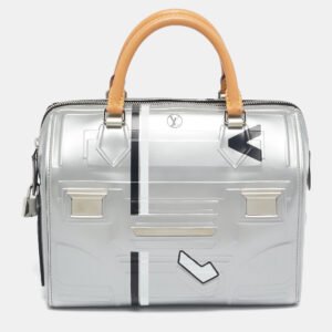 Louis Vuitton Silver Epi Spaceship Embossed Leather Speedy 25 Bag
