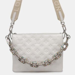 luxury-women-louis-vuitton-used-handbags-p1111229-002 Louis Vuitton White Lambskin Coussin PM Bag